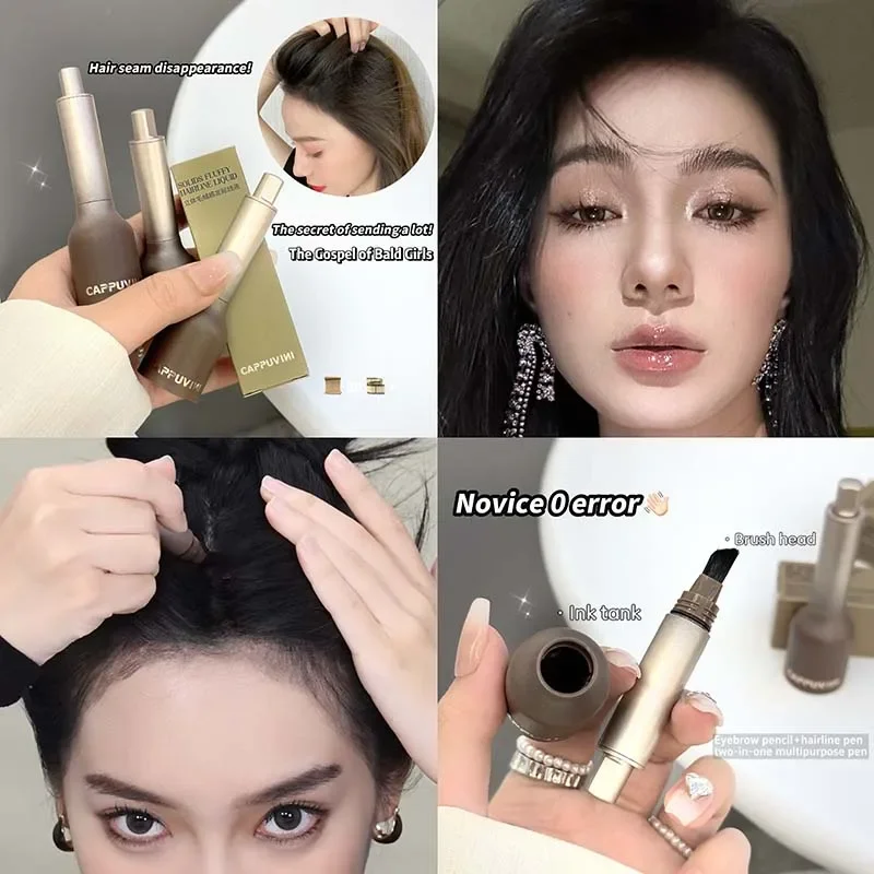 Cappuvini 3D Hairline Liquid Pen Waterproof Sweatproof Long-Lasting Natural Hair Makeup for a Seamless Look