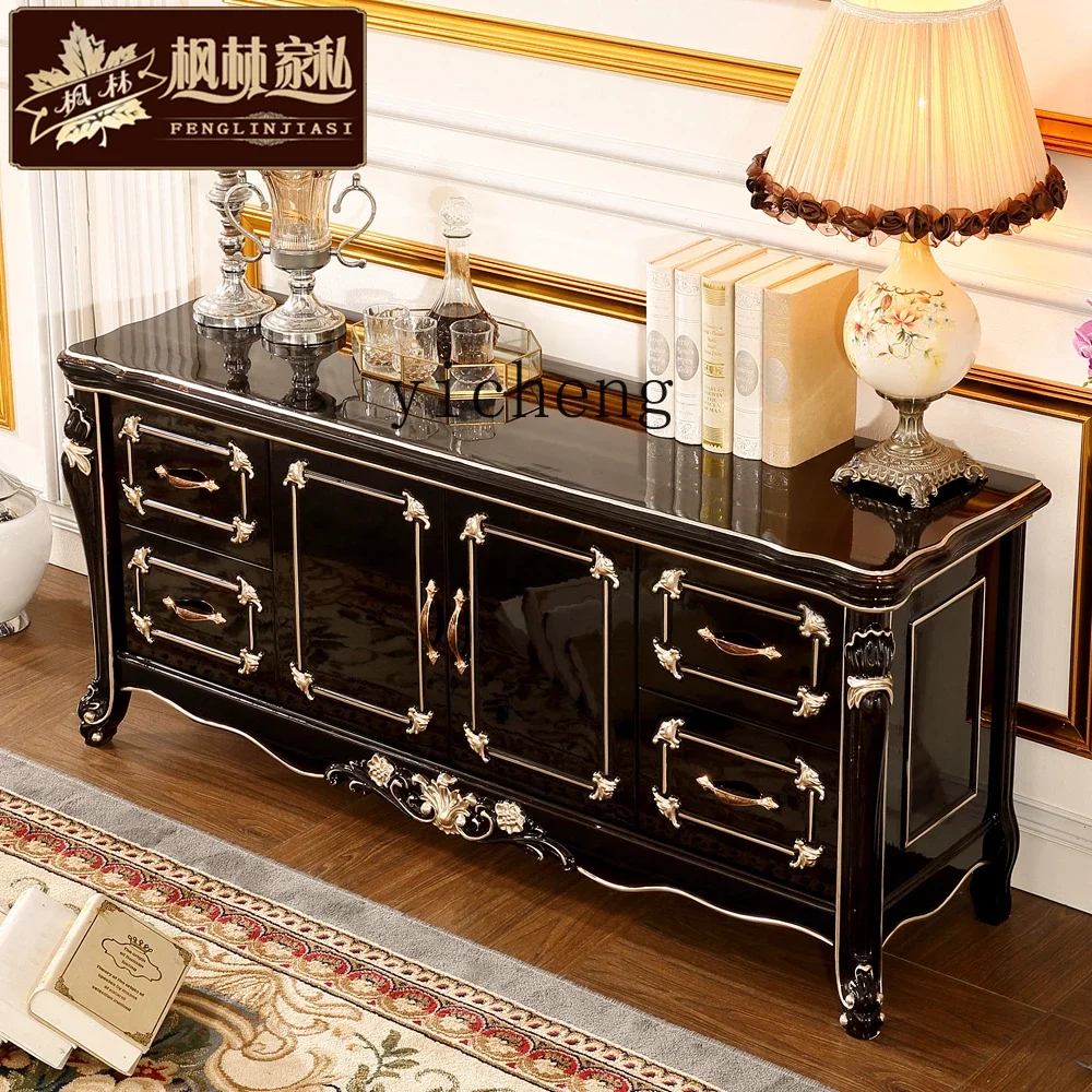 XL bedroom TV cabinet master bedroom solid wood ebony floor cabinet multi-functional storage cabinet