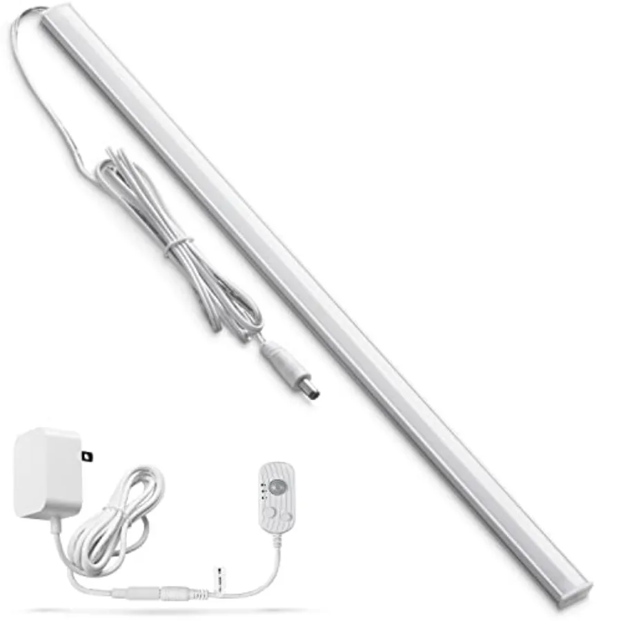 Under Cabinet Lighting Motion Sensor Plug in, 15 Inch 12V Dimmable Timming Magnetic Ultra Thin Super Bright with AC Adapter for