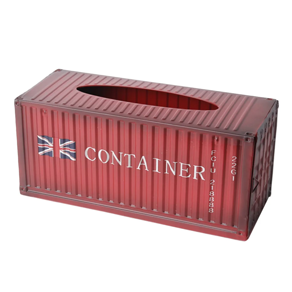 

Red Flag Metal Tissue Box Casual Desktop Organizer Tissue Holder Napkin Box for Home Office Living Room Kitchen Use