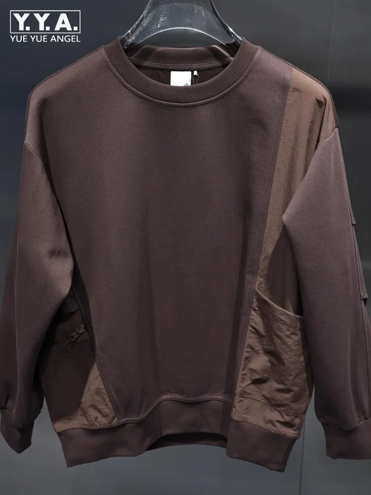 

Модные мужские осенние повседневные свободные пуловеры, толстовки с круглым вырезом и длинными рукавами, лоскутные топы в стиле хип-хоп, мужская толстовка, уличная одежда