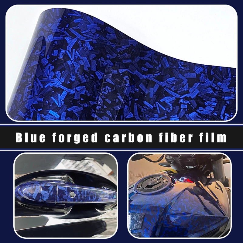 

ПЭТ-покрытие Voiture Carrosserie, глянцевая синяя кованая углеродное волокно, виниловая пленка для автомобиля, клейкая пленка для мотоцикла, скутера, автомобиля