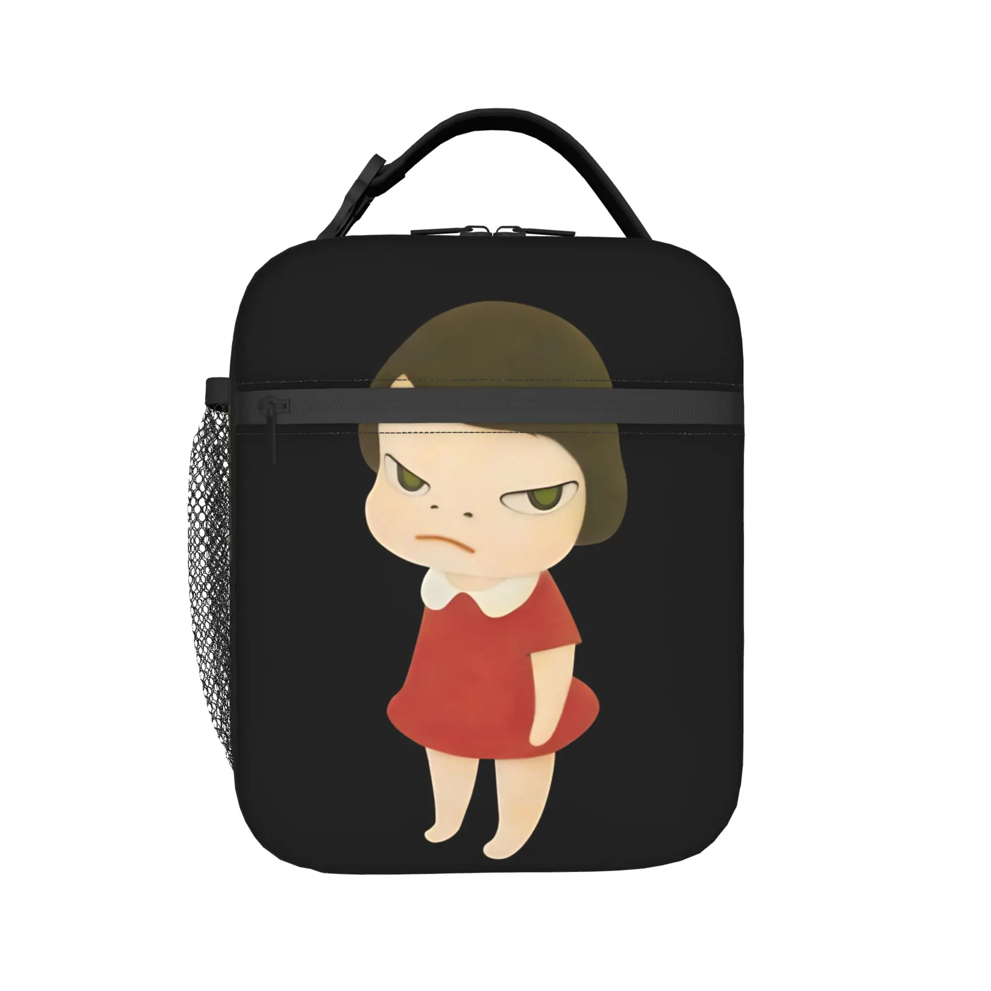 Angry Red Dress Nara Insulated Lunch Bag Cooler Bag Reusable,Lunch Container Yoshitomos Portable Tote Lunch Box Food Bag