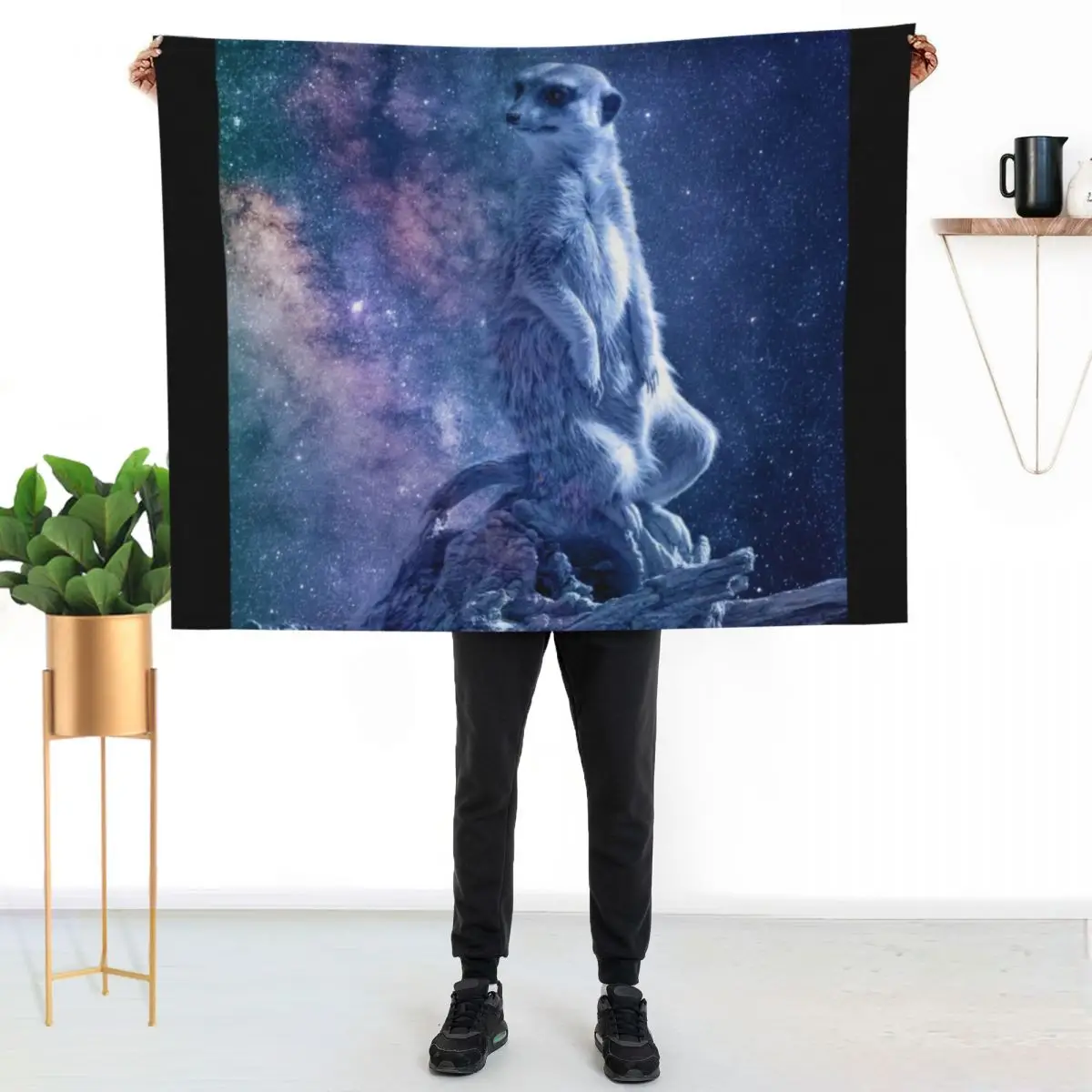 Smooth Space Meerkat Throw Blanket Luxury Throw Sofa Cute Plaid Multi-Purpose Warm bed plaid Blankets