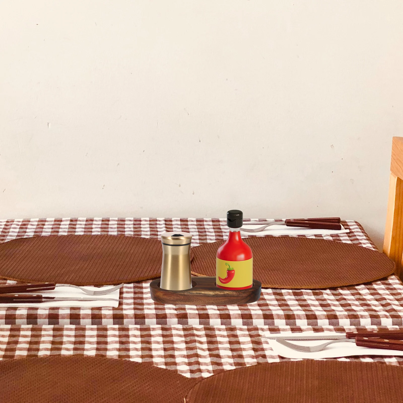 

Wooden Tray for Pepper Grinder with 5 8CM Inner Diameter Stable Non Slip Base Kitchen Condiment Holder Storage Trays