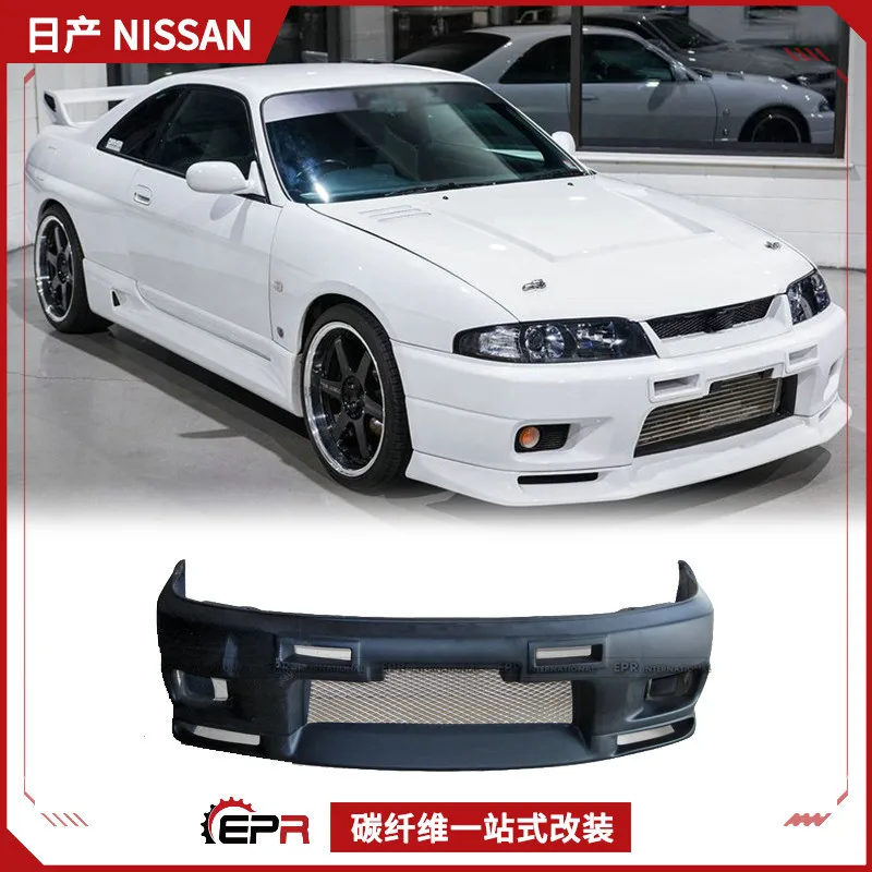 

Подходит для Nissan R33 GTR, оригинальный передний бампер из полимерного волокна, передняя часть, модернизация переднего бампера