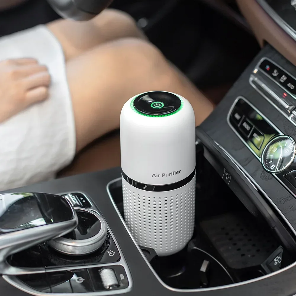 

Portable Car Air Purifier USB Rechargeable Fresh Air Negative Ion Cleaner Oxygen Removes PM2.5 Smoke Odors Ionizer Cleaner