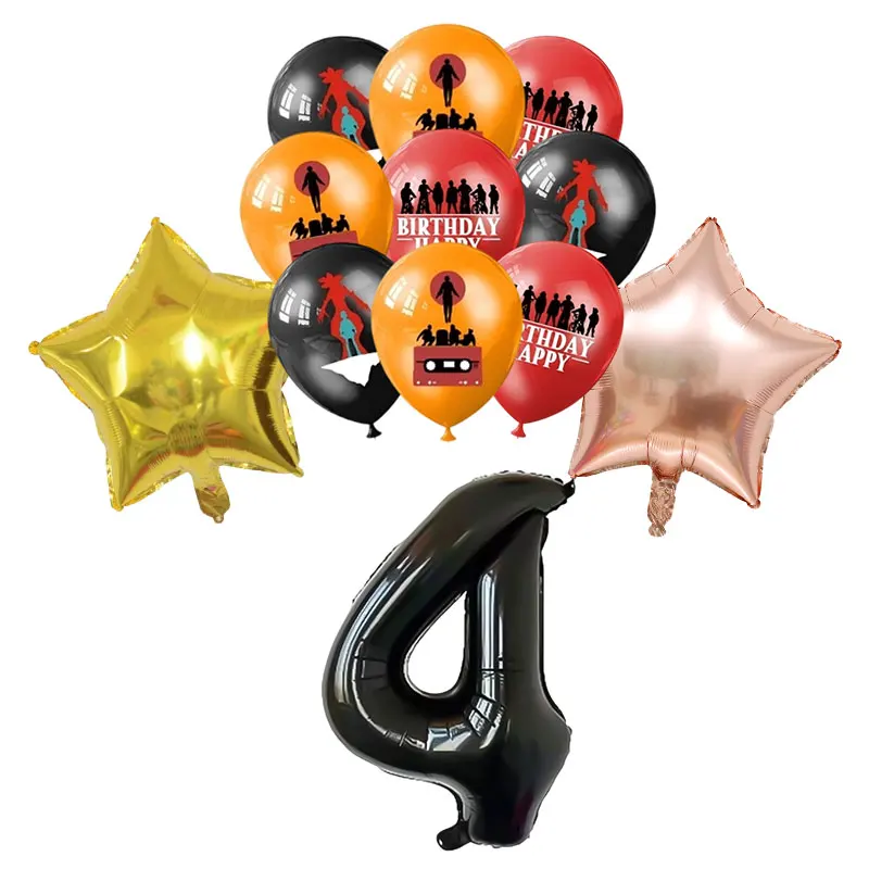 Stranger-Themen-Geburtstagsdekoration Horrorfilm-Geschirr Tasse Teller Tischdecke Luftballons Banner Geschenktüte Snackbox Partyzubehör – Detail 25