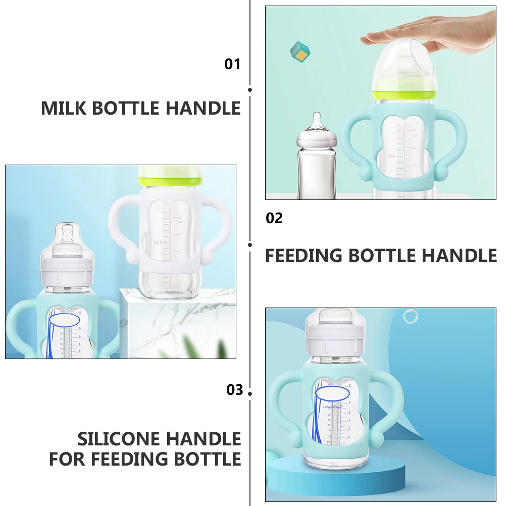 

2 шт., ручки для детских бутылочек с молоком, силиконовые, мягкие, нескользящие, эргономичные, для кормления младенцев, ручка для бутылочки с широким горлышком, ручка для кормления