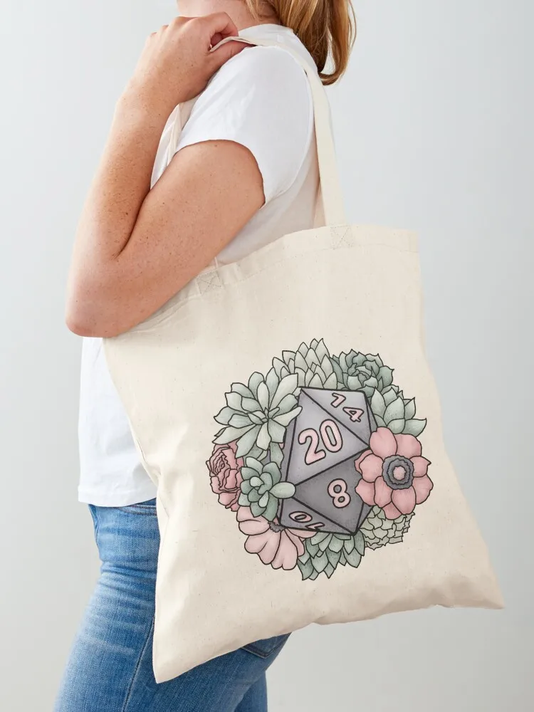 

Succulent D20 Tabletop RPG Gaming Dice Tote Bag Eco bag custom bags canvas tote bag foldable reusable
