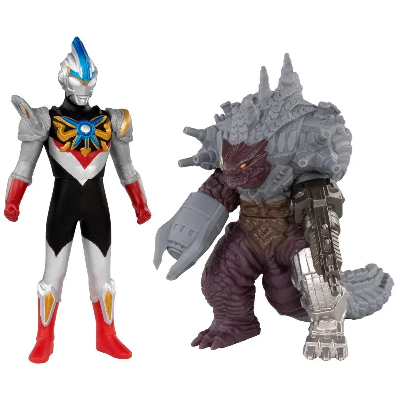 Bandai (BANDAI) Ultraman monster set, super decisive battle soft rubber series, children's toys, Aubrey triple form VS Dayabrick