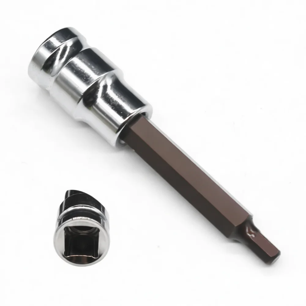Extended Hex Socket Bit 1/2 Inch Drive Impact Wrench Driver Tool Tough S2 Alloy Steel Garage Workshop Maintenance Gear