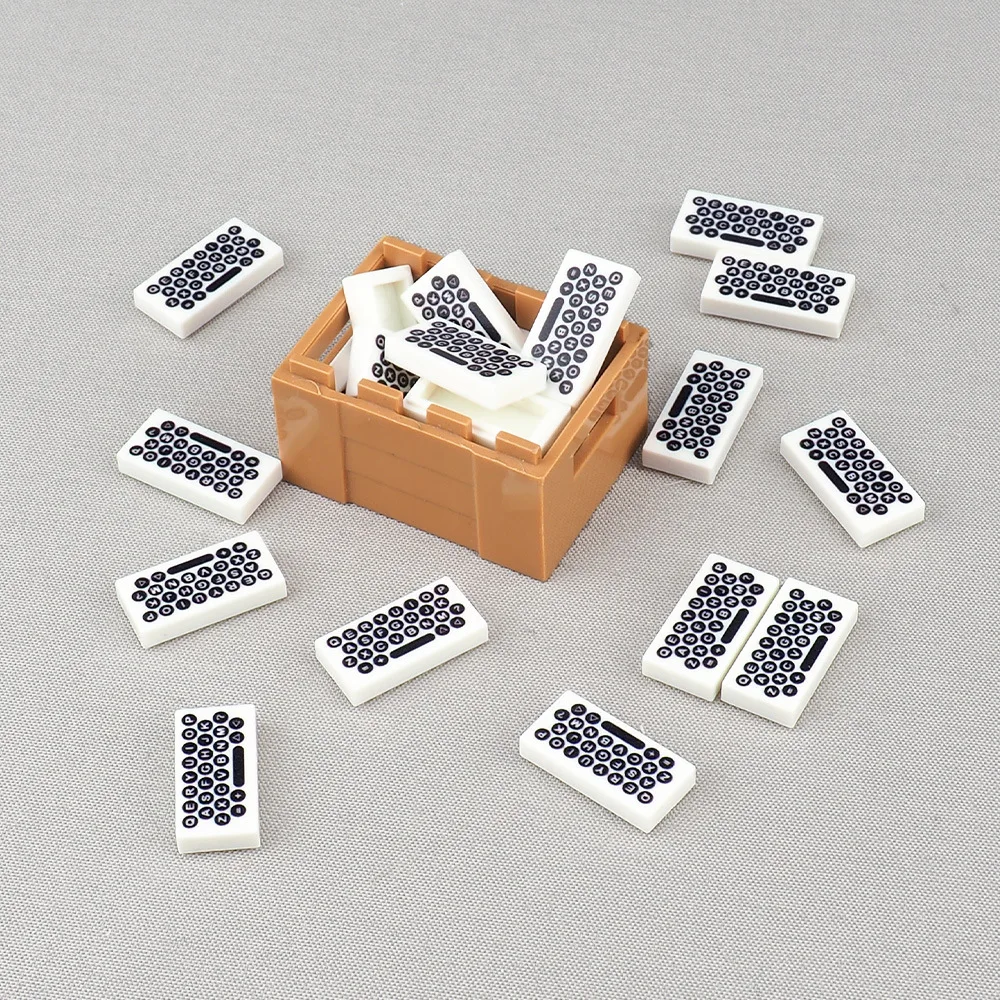 MOC 10PCS 3069 Printed Letter Circle Button Pattern Building Blocks 3069pb Keyboard Alphabet Board Bricks Particle DIY Toy Gifts