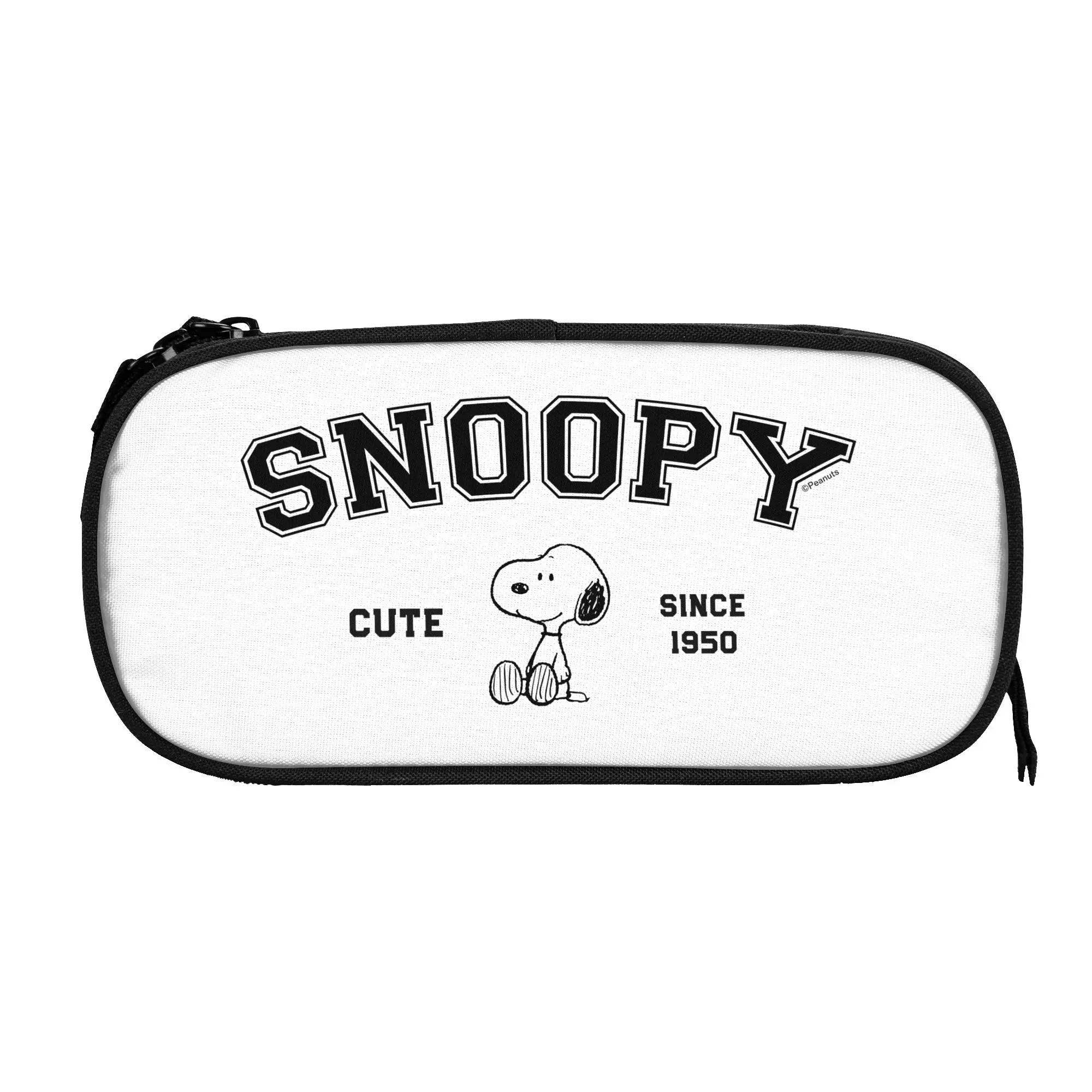 

Large Capacity Pencil Pouch Snoopys cartoon dog Merch Double Layer Pencil Box Girl Makeup Bags Birthday Gift
