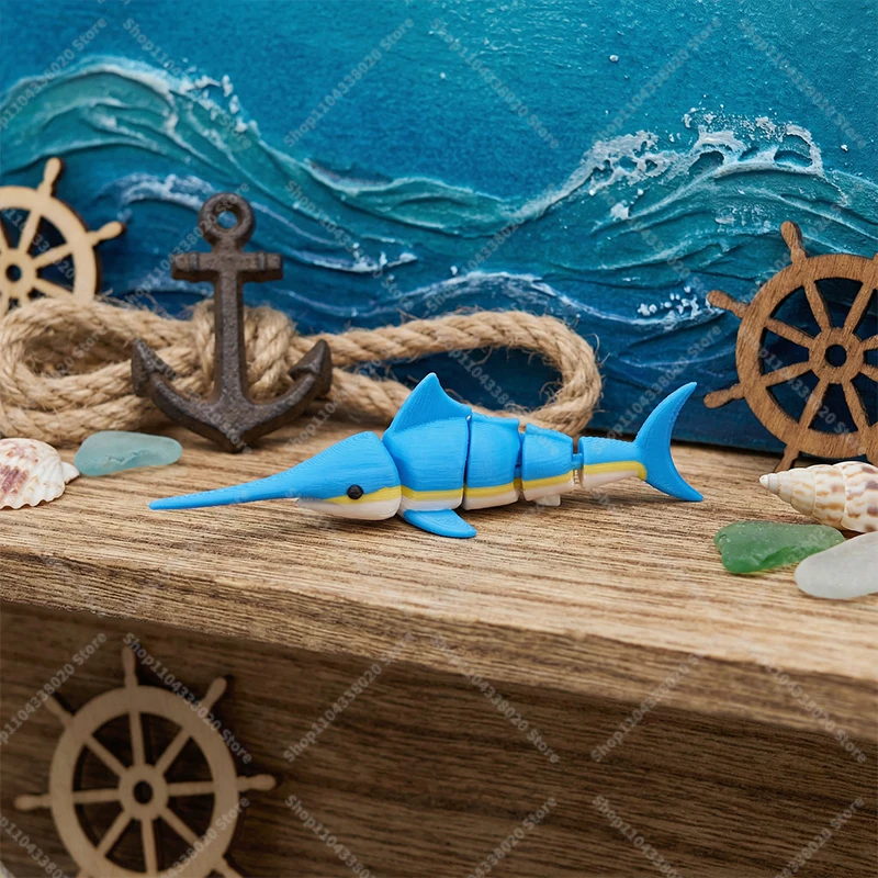 Poseable Ocean Animal Model - Bendable Dolphin, Whale, Crab, Shark Figurines, Beach Party Favors, Aquarium Decor