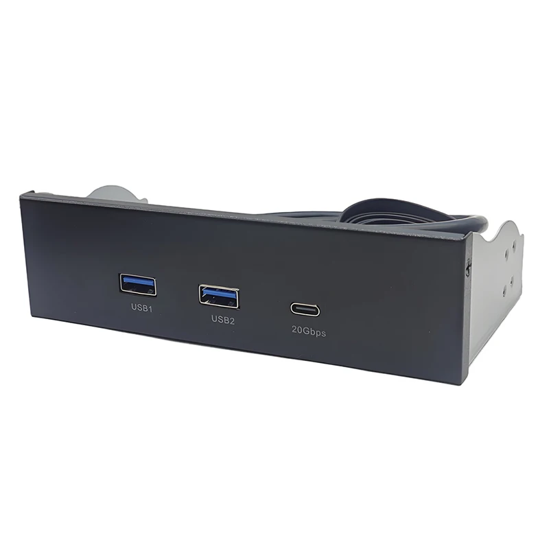 2-портовый USB 3.2 GEN1 5 ГБ + 1-портовый адаптер-концентратор TYPE-C 10/20 ГБ USB3.0 19-контактный Type-E для настольных ПК 5,25-дюймовый компакт-дисков с отсеком USB3.2 Передняя панель