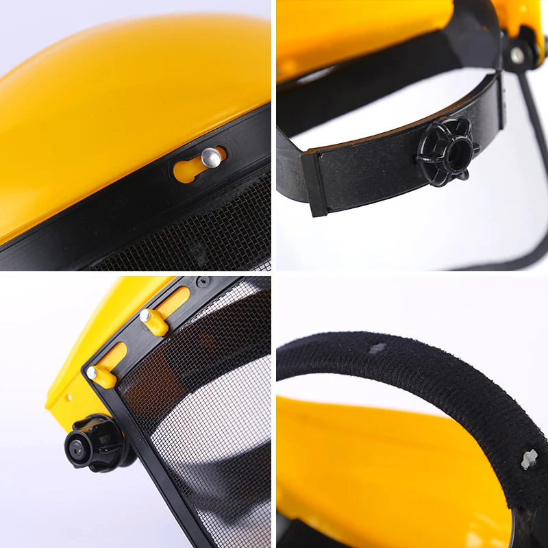 Imagem -06 - Stainless Steel Garden Grass Trimmer Capacete de Segurança Chapéu com Malha Facial Completa Prova de Respingos Tela Facial Máscara Protetora 1pc