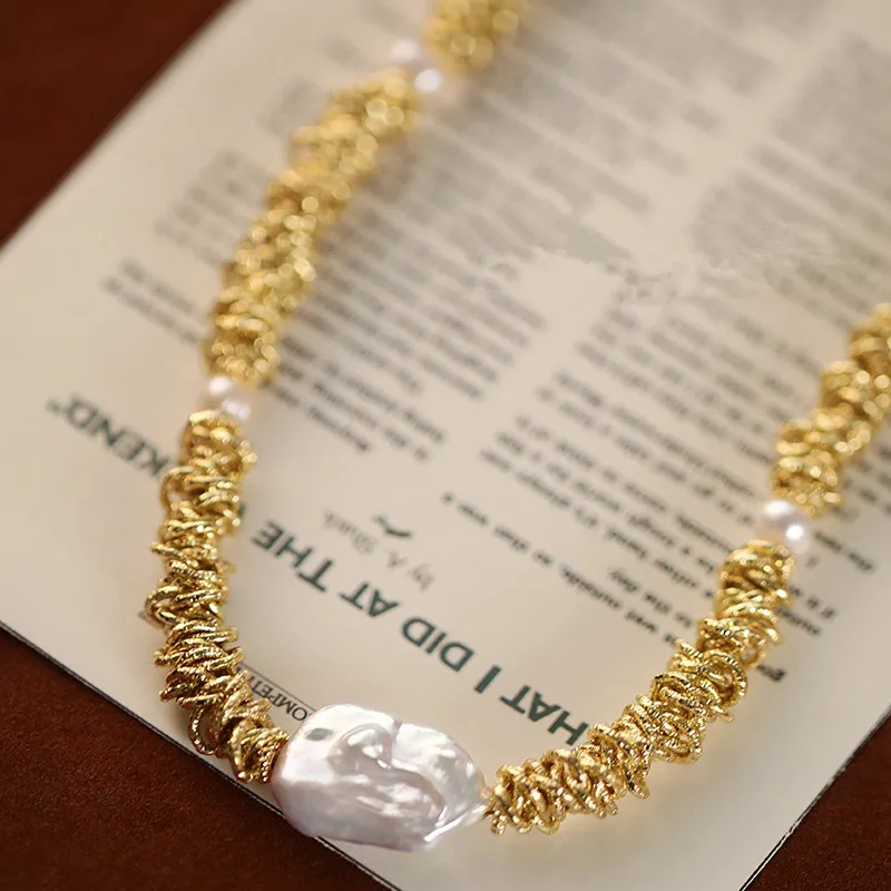 Neue Ankunft Natürliche Süßwasser Perle 14K Gold Gefüllt Weibliche Schmuck Sets Frauen Armband Halskette Weihnachten Geschenke Kein Verblassen – Detail 4