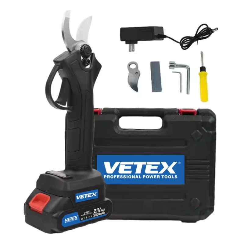 กรรไกรตัดแต่งกิ่งไม้ไร้สาย Vetex รุ่น PS-D-2125 แบบไร้แปรงถ่าน ใช้กับแบตเตอรี่ 21V สำหรับตัดแต่งกิ่งไม้ผลไม้