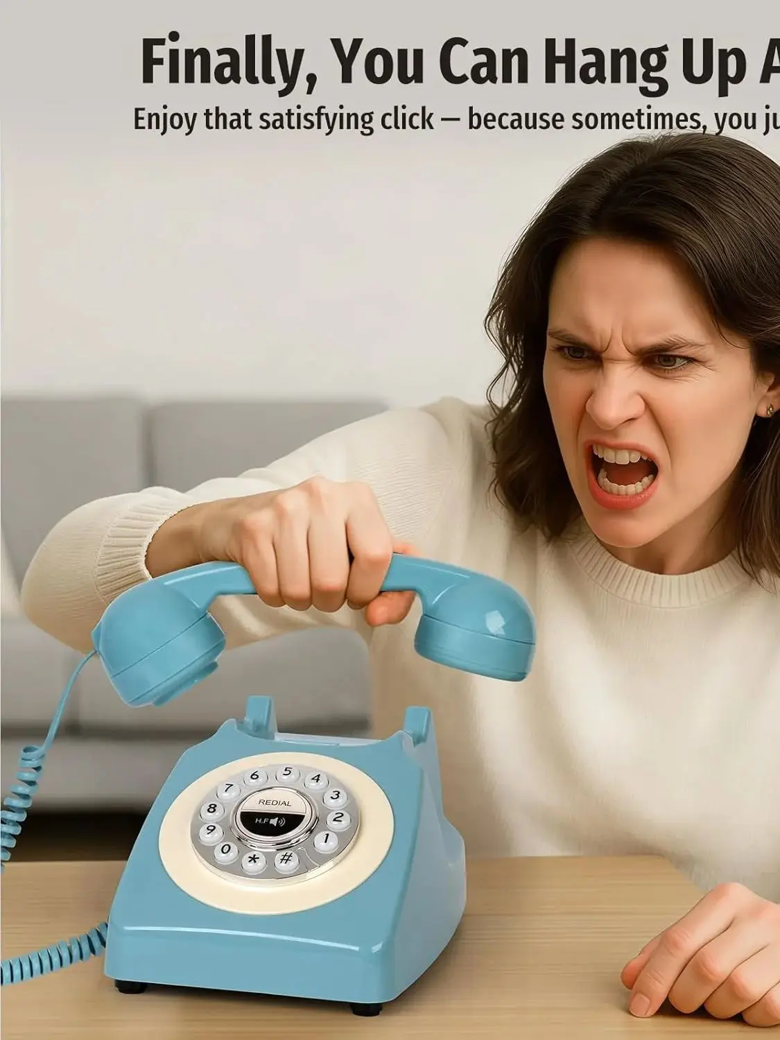 Telefon stacjonarny Bluetooth kompatybilny z Androidem i iOS, bezprzewodowy telefon w stylu retro obsługujący składanie połączeń i odtwarzanie muzyki. — zdjęcie produktu 7