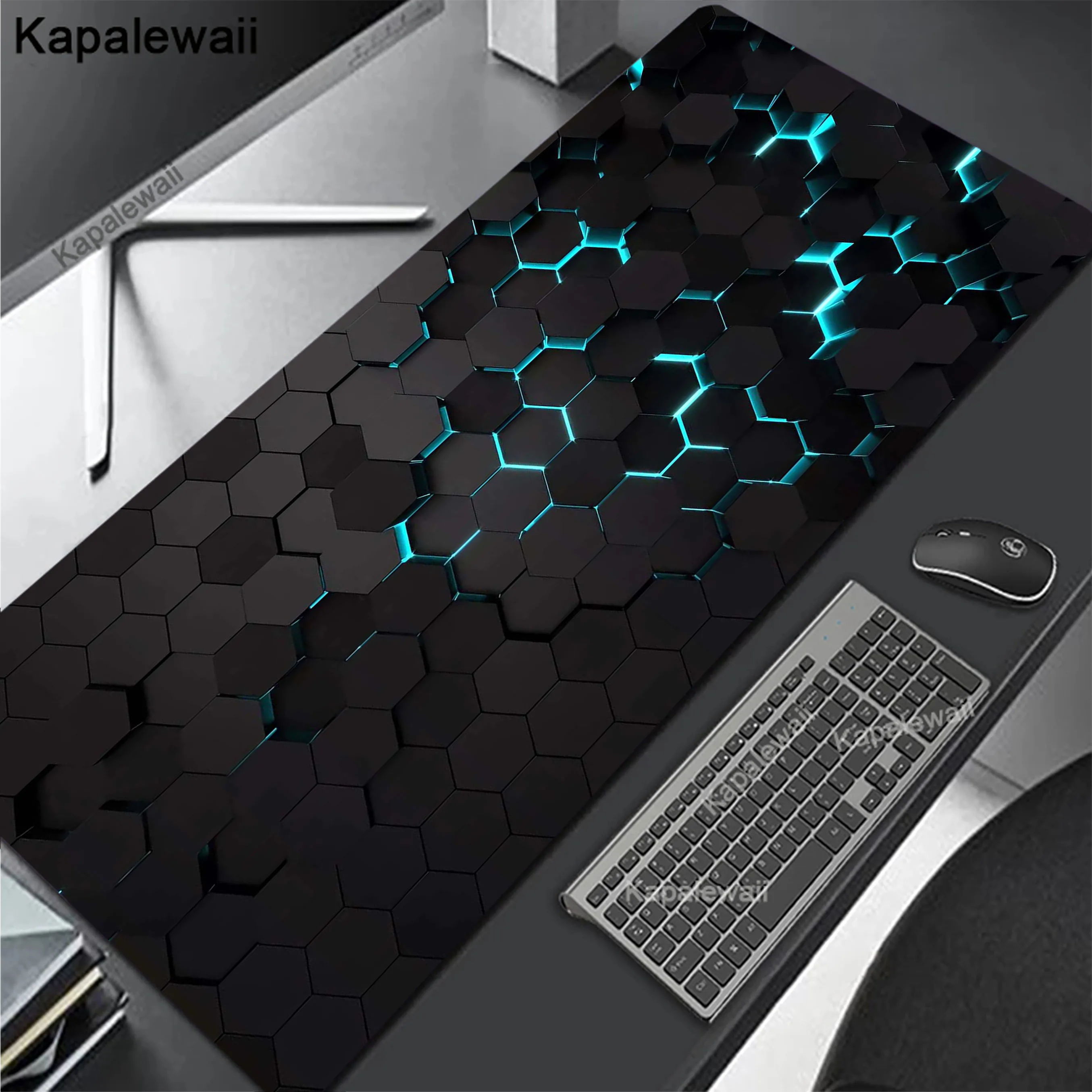 

Geometric Simple Square Mouse Pad XXL Mousepad Rubber Keyboard Pads Gaming Setup Accessories Mouse Mat 900x400 Locking Edge Pad