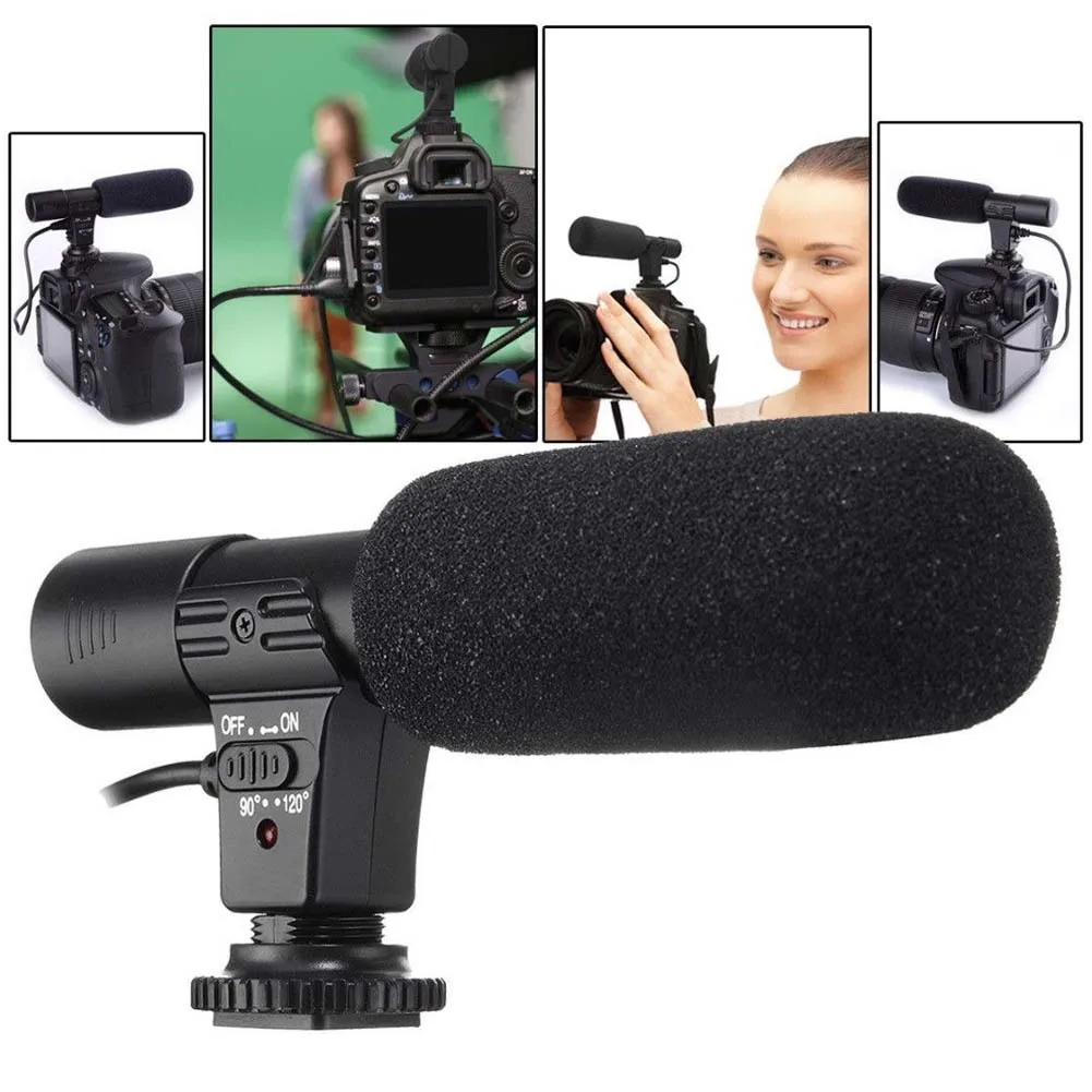 3.5mm Universal Microphone External Stereo Mic For Canon Nikon DSLR Camera DV Camcorder MIC-01 SLR Camera Microphone Accessorie