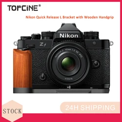 Topcine ZF Quick Release Plate Wooden Handgrip for Nikon ZF Camera L Bracket with WoodGrip Vertical Shooting Mount Accessory