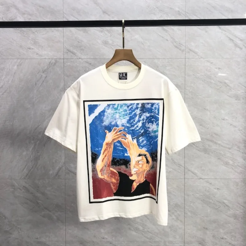 Saint T-shirt High Street Hip-hop Parasite Pattern Printed Loose Distressed Tshirt Men Women