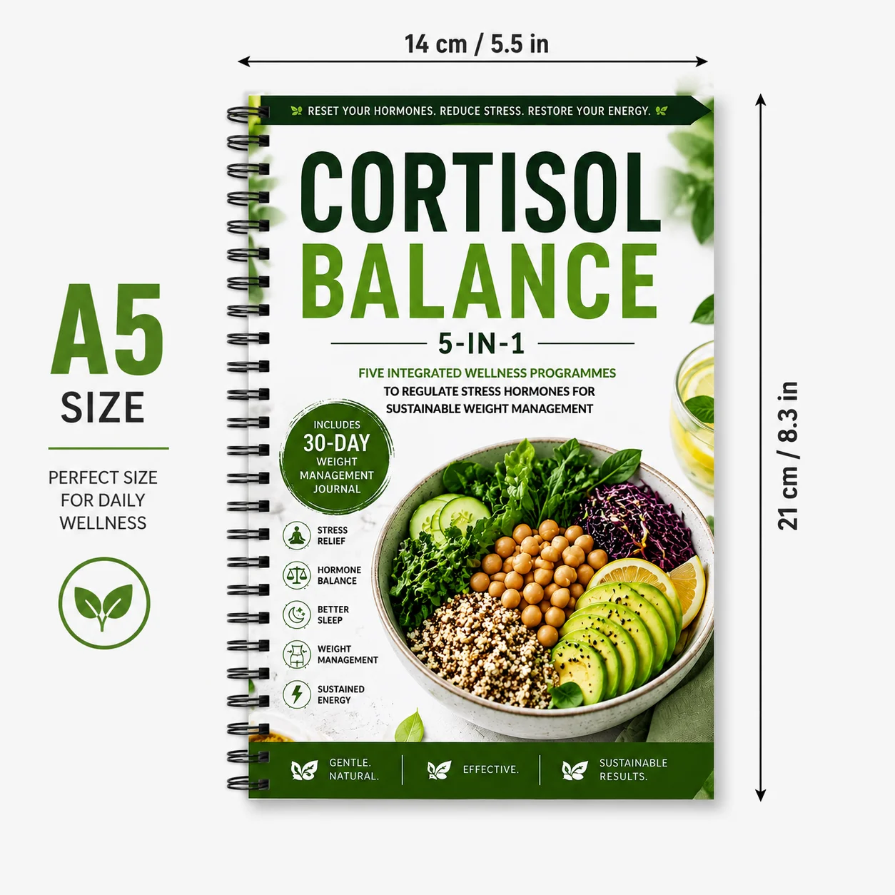 Cortisol Balance 5-in-1 Wellness Program for Hormone Balance Stress Relief Weight Management Sleep Energy 30-Day Plan view 5