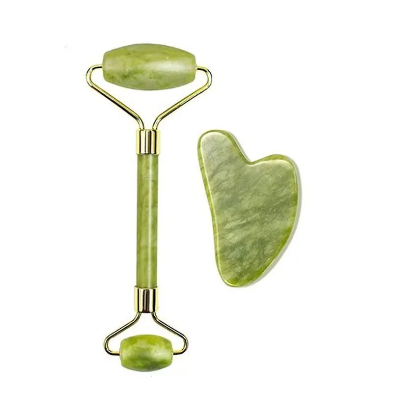 Rodillo de Jade Gua Sha, herramientas faciales antienvejecimiento, herramienta de belleza para el cuidado de la piel, rodillo Facial para rejuvenecer la piel Facial, enfriamiento y adelgazar