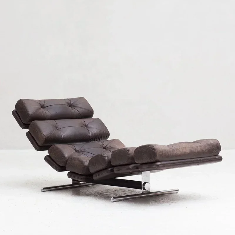 Gold Seller Art High Quality Recliner Living Room Furniture Modern Design Stainless Steel Leather Home Furniture Hot sale