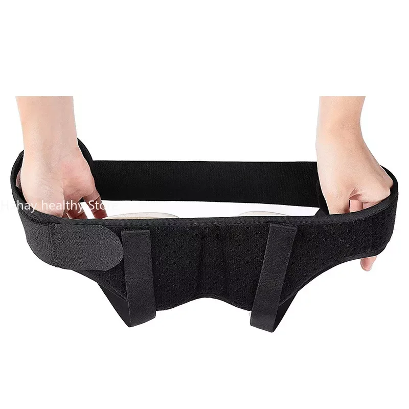 Adjustable Adult Hernia Belt Man Inguinal Groin Support Inflatable Hernia Bag with 2 Removable Compression Pads Pain Relief