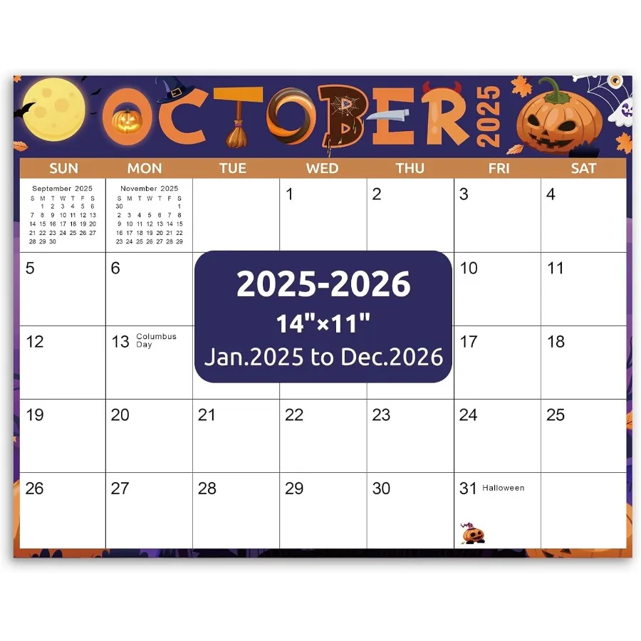 Magnetic Calendar for Refrigerator 14"x 11" Fridge Calendar Jan. 2025. Dec.2026 Magnet Fridge Calendar 20252026 Perfect for Pla