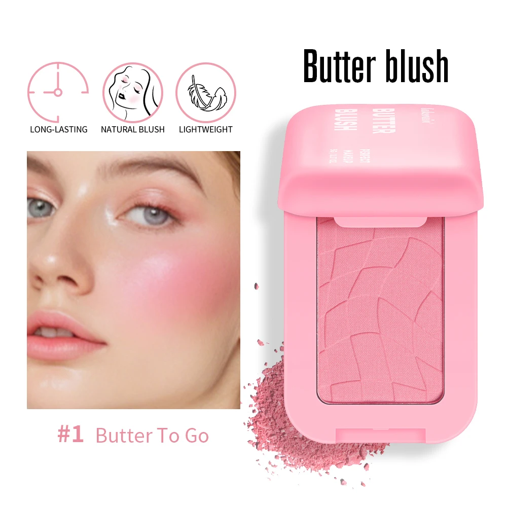 Makeup Powder Blush Waterproof And Sweat-proof High Pigment Long Lasting Pink Cream Blush Cosmetics Palette Powder Korean Makeup