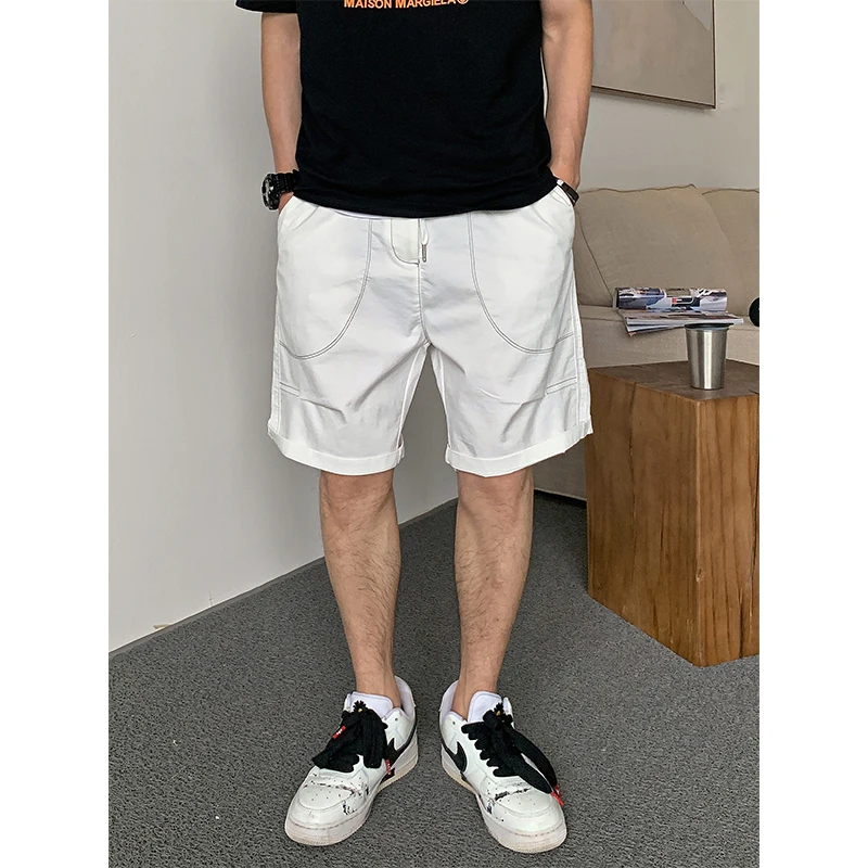 

American Sle Summer Men's Five-Quarter Pants Workwear orts Straight Leg Casual Trousers Versatile Loose Fit Teen Faion