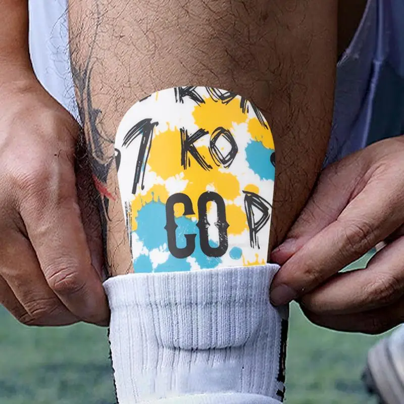 Youth Football Pads Soft Breathable Football Shin Guards Thickened Insert Sports Shin Guard Protector Cool Lettering Protective