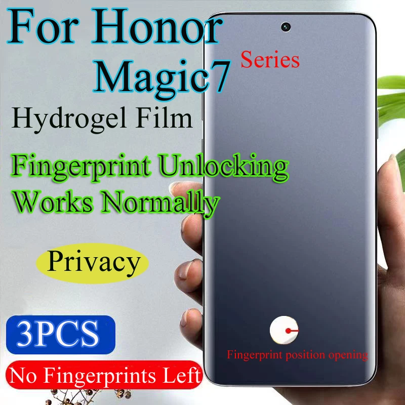 Magic7Pro Screen Protector For Honor Magic7 Pro Privacy Hydrogel Film Magic 7Pro Fingerprint Unlocking Works Normally Soft