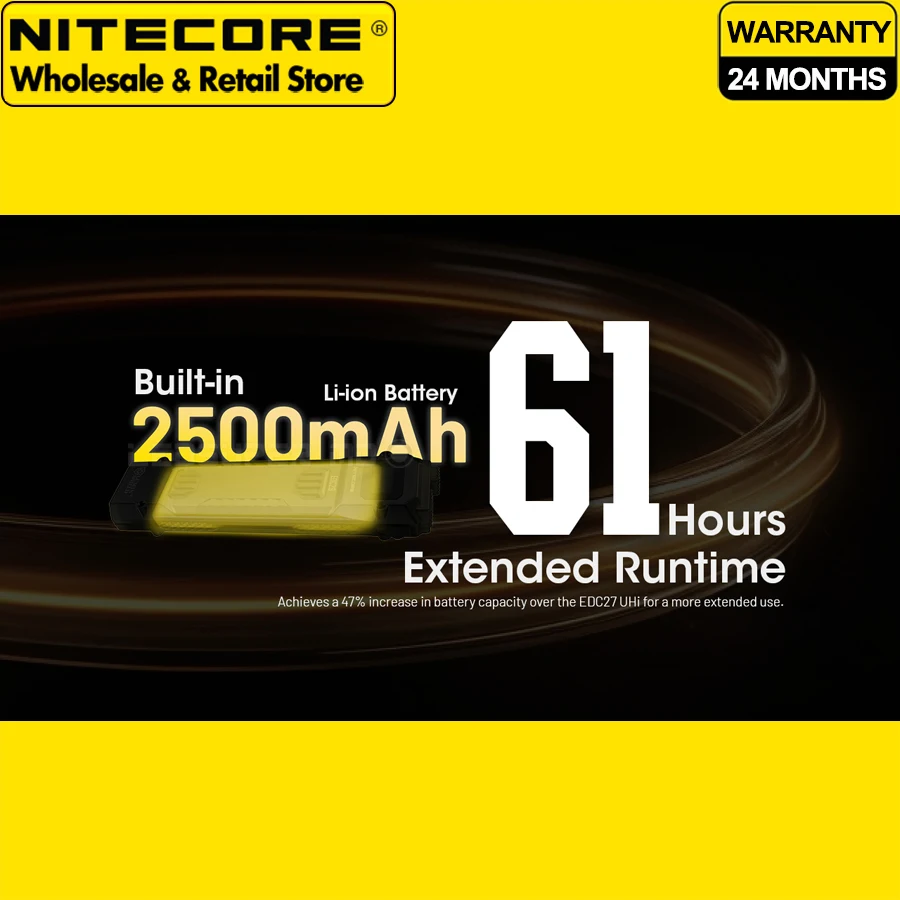 كشاف بحث تكتيكي NITECORE EDC29 6500 لومن فائق النحافة عالي الأداء EDC مصباح يدوي مدمج بقدرة 2500 مللي أمبير في الساعة بطارية ليثيوم أيون
