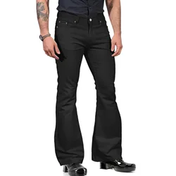 Flared Pants Fashion Pant For Men Loose Stretch Vintage Trousers Fit Flared Comfortable Retro Stretch Twill Men's Trousers 2023