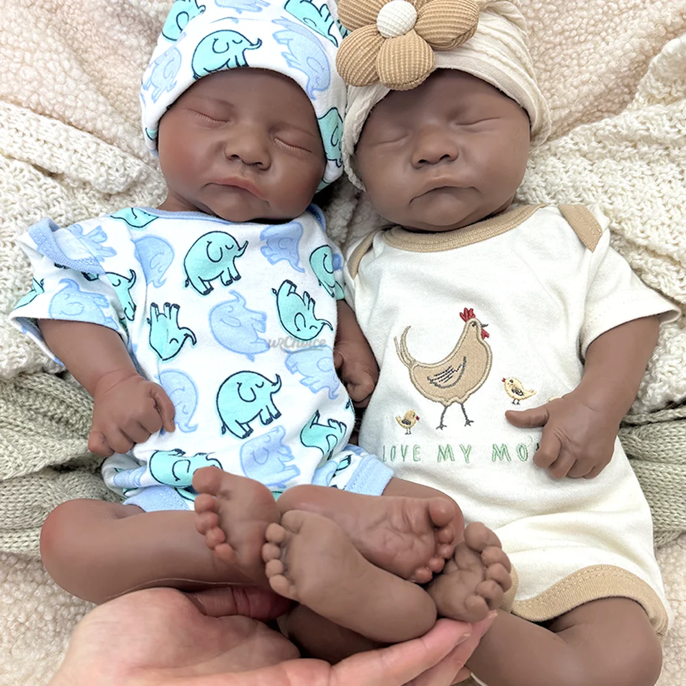 Muñeca Levi realista de 17 pulgadas, tacto suave, color negro, de silicona pintada en 3D, de cuerpo completo, para regalo de cumpleaños infantil.