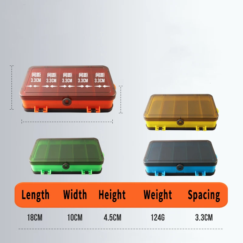 

Multifunction Double-Sided Fishing Tackle Box 5 Adjustable Compartments for Lures, Hooks & Accessories Waterproof & Portable