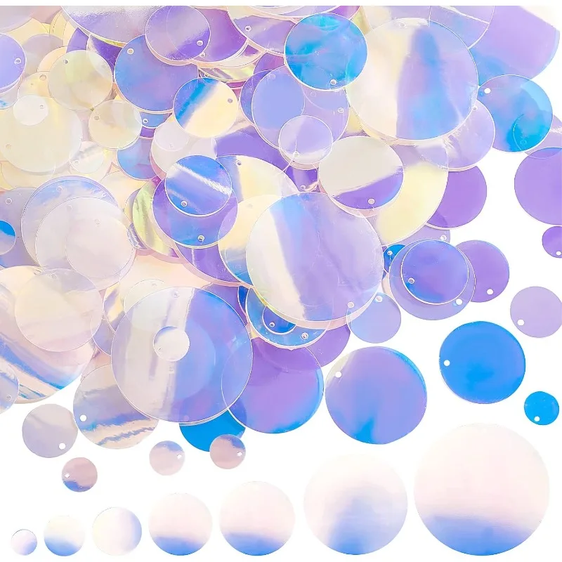 

340 шт. свободные блестки 7 размеров Радужные Блестки Переливающаяся аппликация прозрачные блестки для украшения вышивки