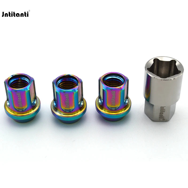 

Jntitanti racing anti-theft cone seat Gr.5 titanium wheel lug nut M14*1.25*27/35/40/45mm for BMW MINI Rolls-royces racing car