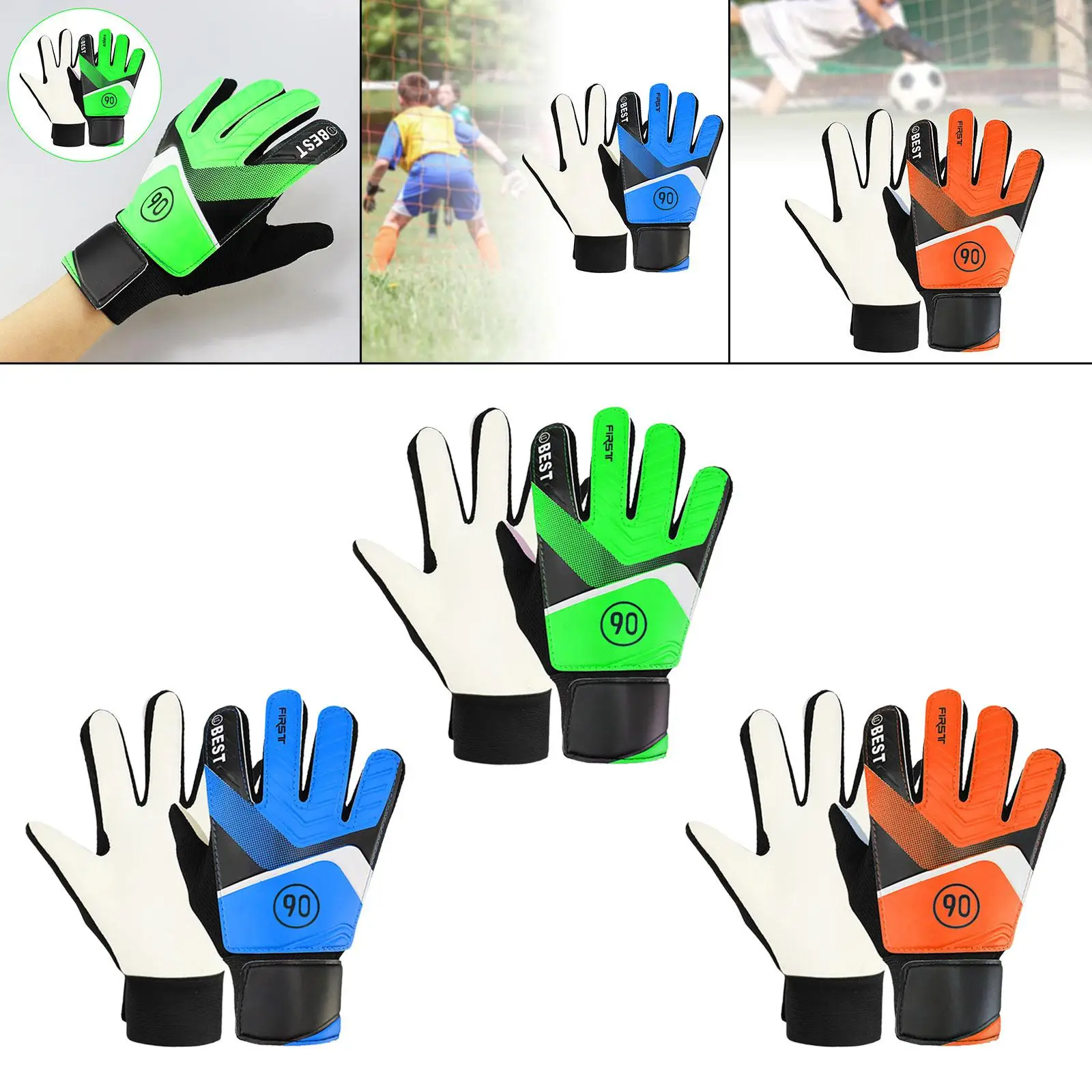 

Kids Goalkeeper Gloves, Football Gloves, Professional AntiSlip High Performance Soccer Gloves for Boys Girls Goalie Gloves