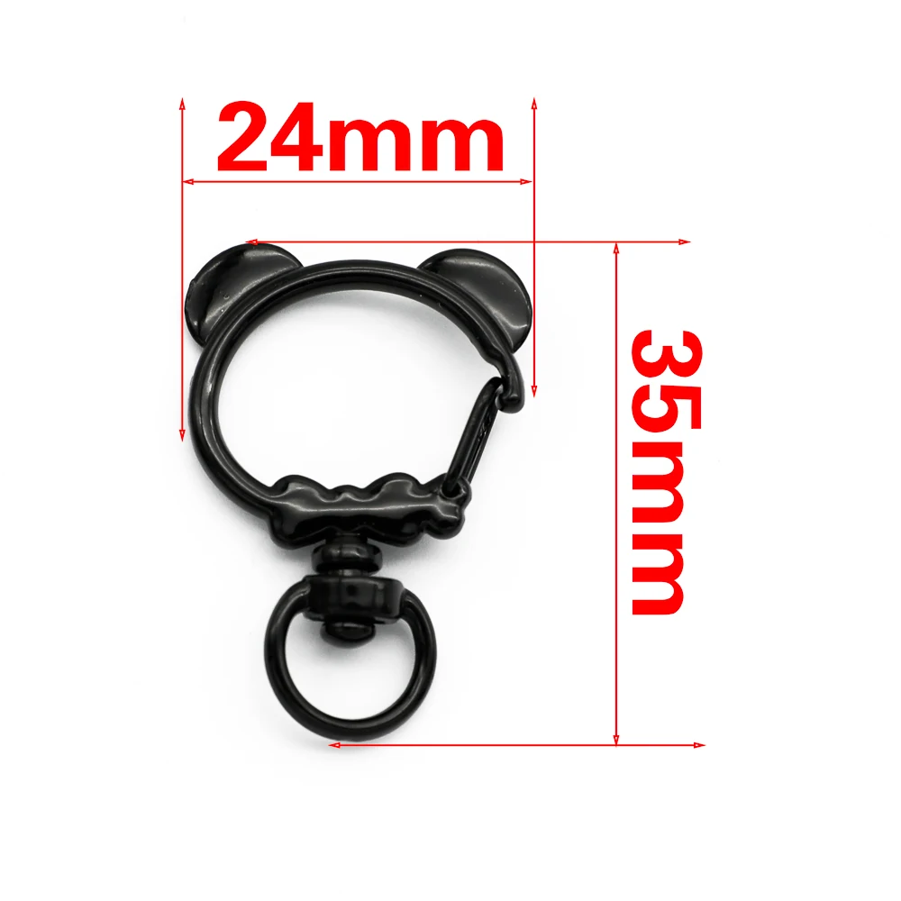 5 Pieces Bear Shaped Keychain Clips Lobster Clasps Metal Spring Hooks with Swivel Rings DIY Backpack Charms Key Ring Accessories view 4