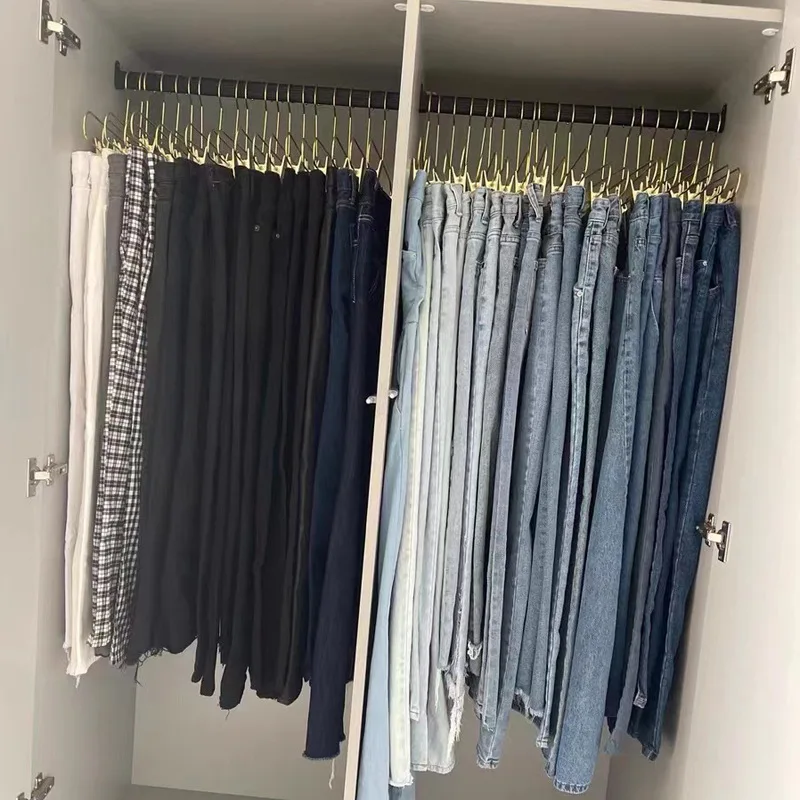 2 قطعة حزمة الجملة سيدة الملابس الشماعات متجر معدني Chothing عرض شماعات الذهبي هوك خزانة تخزين حامل شعار مخصص