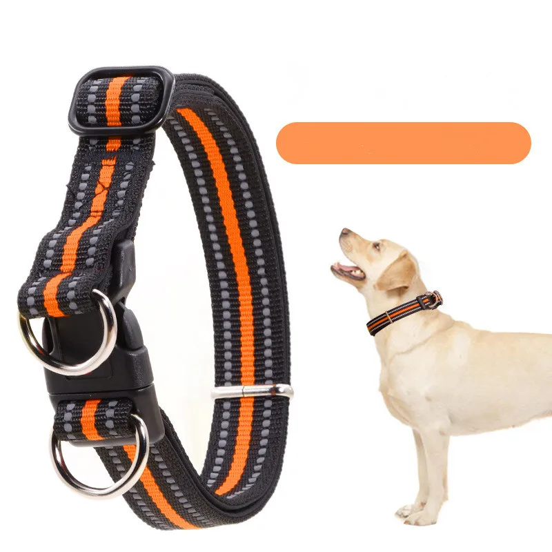 

Pet Supplies Big Dog Collar Double D Ring Small, Medium and Large Dog Collar Walking Dog Strong Labrador Golden Retriever