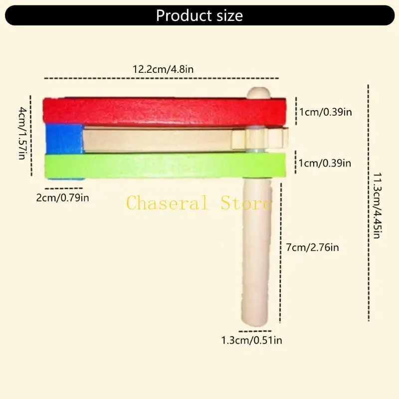 E7ce 2 mảnh đồ chơi Matraca cho trẻ KTV, bữa tiệc sinh nhật, nhạc cụ phòng âm nhạc khuyến khích sự phát triển nghe và chạm