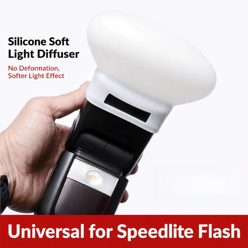 Universal Silicone‑made Flash‑diffuser‑dome Suited for Godox V860, V850, TT685, TT600 and Yongnuo Speedlites, Light‑softening