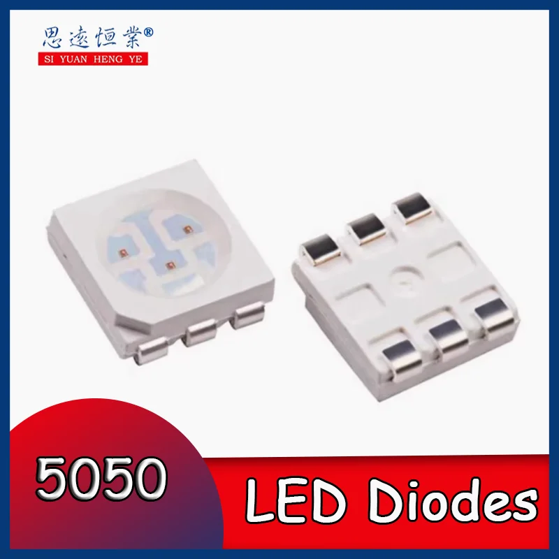 

100pcs 5050 SMD LED Light Emitting Diode Pink Green Blue Warm White Yellow Orange Purple RGB Co Yang Co Yin Seven Color LED Bead